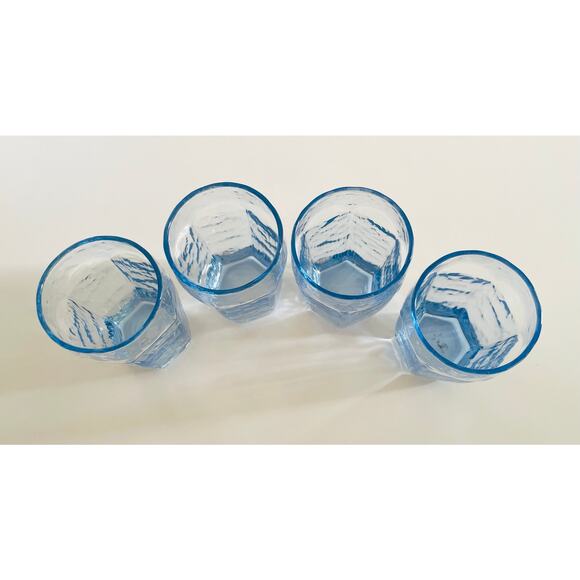 Vintage Set Of 4 Libbey Chivalry Blue 6 Ounce Juice Glasses 3.75" - Picture 2 of 2